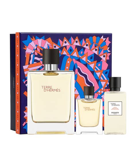 hermes perfume set of 4|Hermes terre d'hermes gift set.